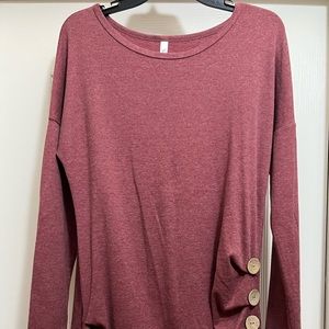 Yincro women’s size medium maroon tunic long sleeve shirt.